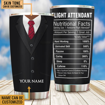 Personalized Flight Attendant Nutritional Facts Tumbler