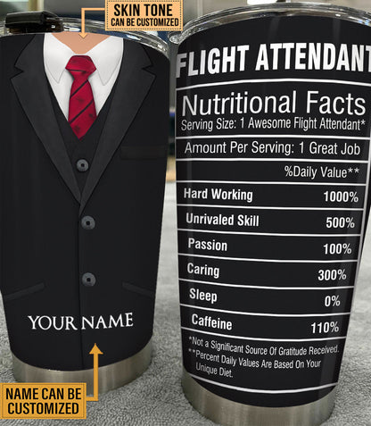 Personalized Flight Attendant Nutritional Facts Tumbler