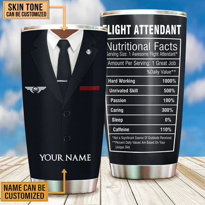 Personalized Flight Attendant Nutritional Facts Tumbler