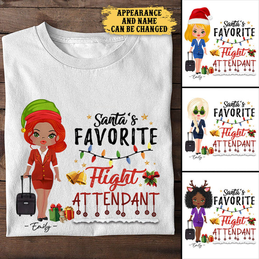 Santa's Favorite Flight Attendant- Personalized Christmas Shirt