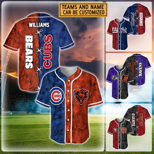 Team Short Sleeve Baseball Jersey- Customized Jersey (clt)
