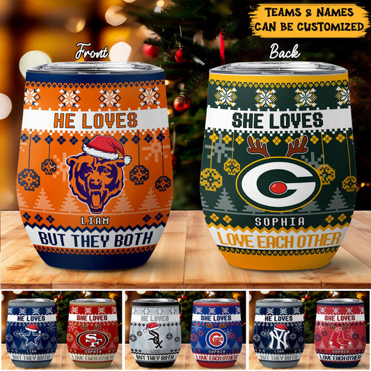 He Loves She Loves Wine Tumbler - Customized 12oz Stainless Steel Tumbler